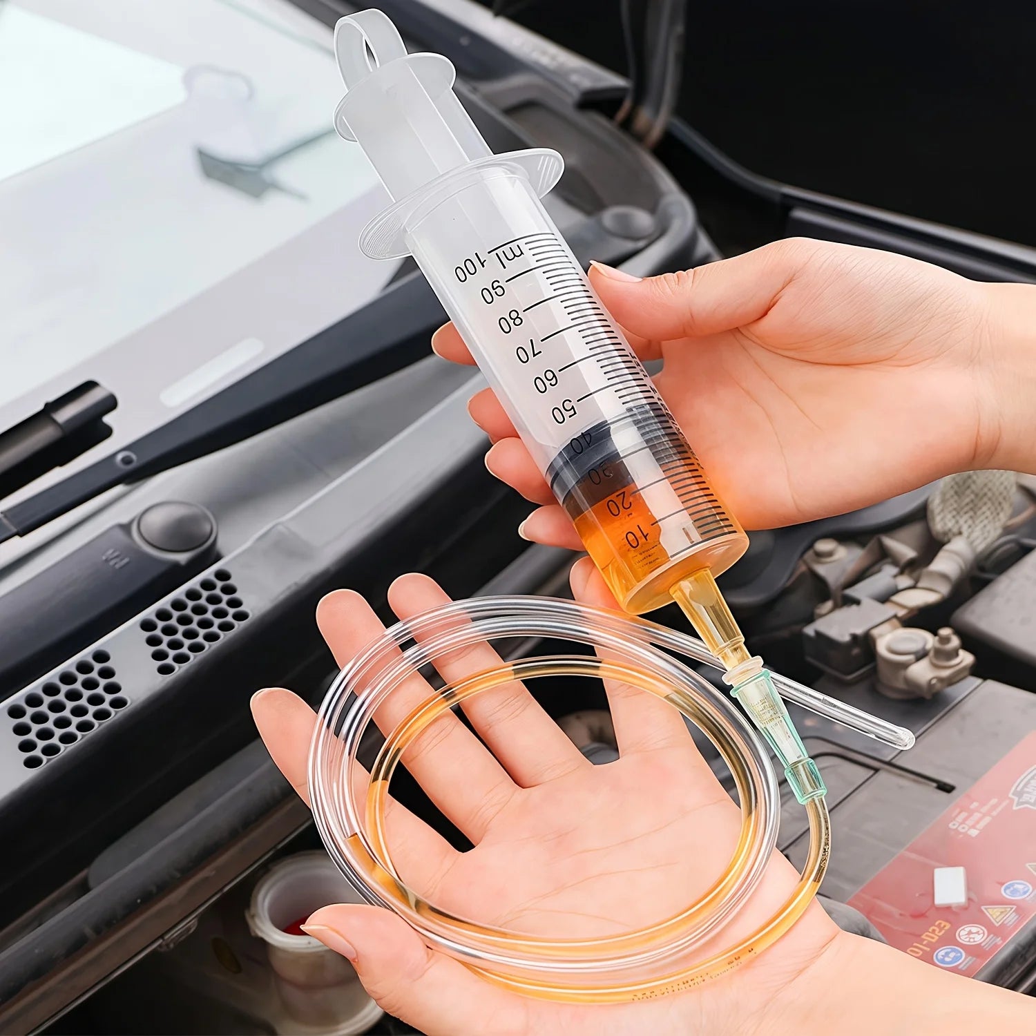 Durable Large Capacity Plastic Syringe 100Ml,150Ml,250Ml, 350ml, 550Ml,1000Ml | Car Oil Extractor Is Suitable for Laboratory Dispensing, Glue Dispensing, Watering Pets, and Veterinary Use.